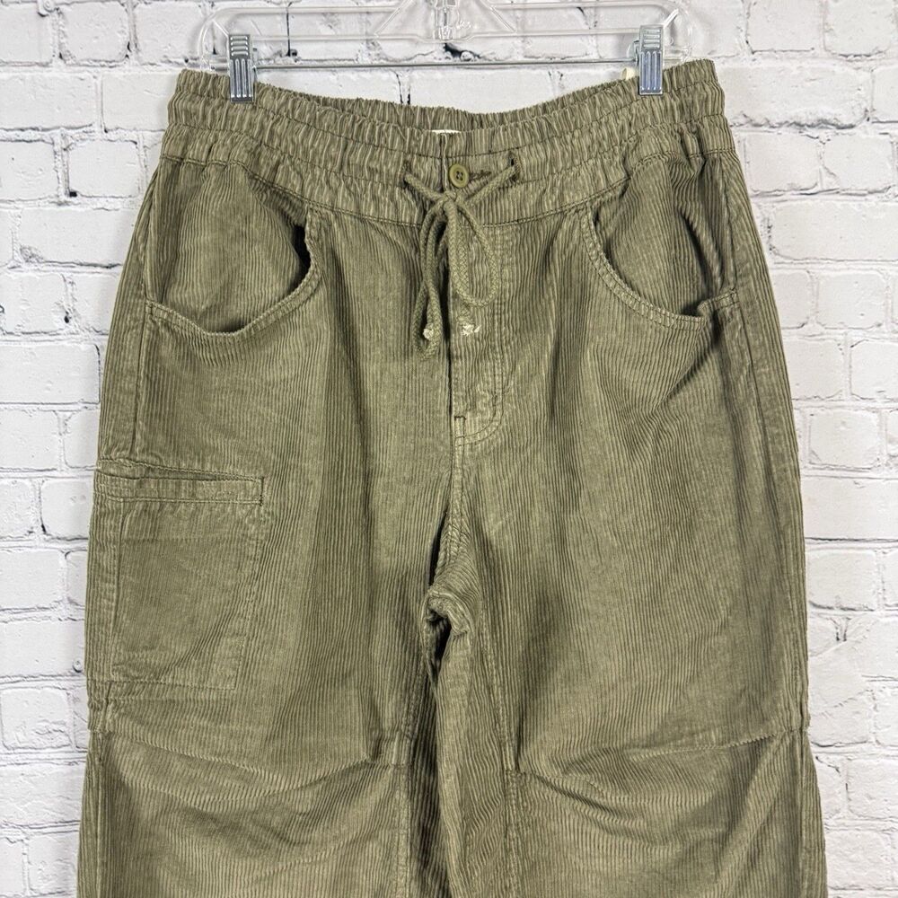 NWT We The Free People Modern Love Pull On Cord Jeans Green High Rise - Picture 6 of 16